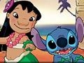 Lilo en Stitch plezier ontspannen op het strand om online te spelen